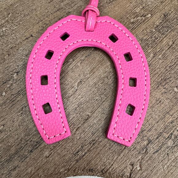 Western Purse Charm Horseshoe Bag Charm Hot Pink Keychain Flair NEW FAST SHIP - Picture 3 of 4